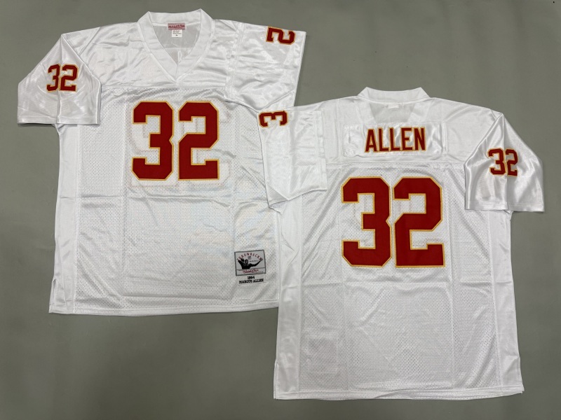 Men 2025 Kansas City Chiefs 32 Allen white Throwback Limited NFL Jersey style 001